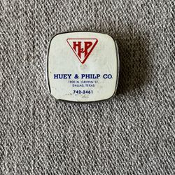 Vintage Huey & Philp Co Hardware Store Small Tape Measure Dallas TX