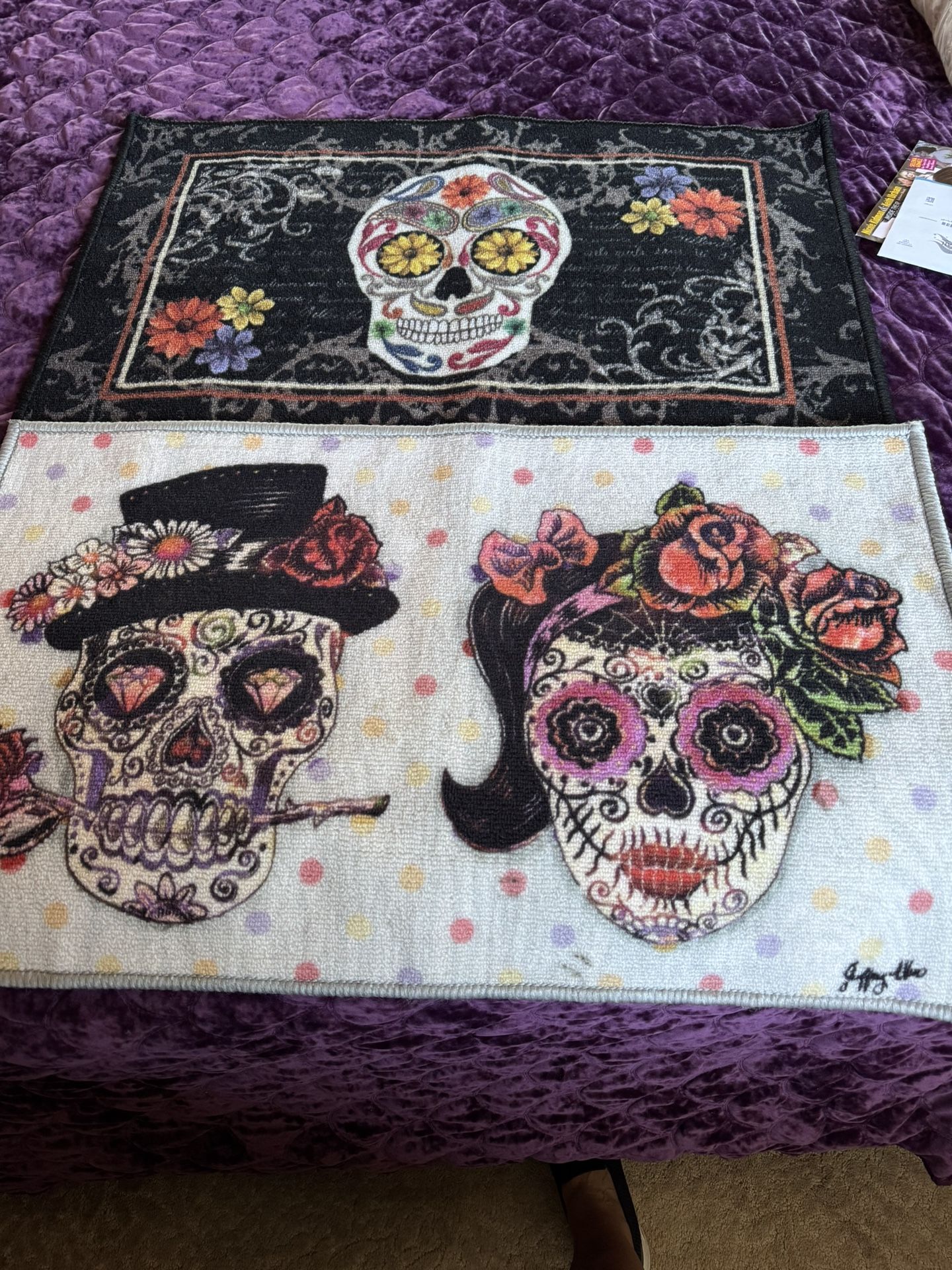 Set Of Two Dia De Los Muertos Area Rugs
