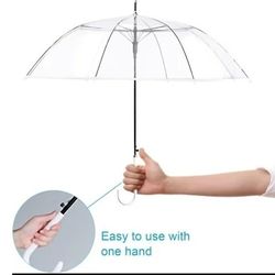 2 Merkaunis Clear Transparent party wedding Umbrella