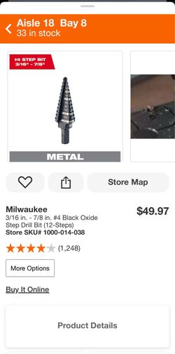 Milwaukee step drill but