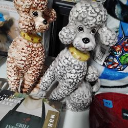 Poodle Dog Statues In Excellent Condition 