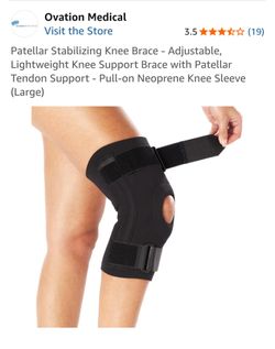 Patellar Stabilizing Knee Brace - Adjustable, Lightweight Knee Support Brace with Patellar Tendon Support - Pull-on Neoprene Knee Sleeve (Large)