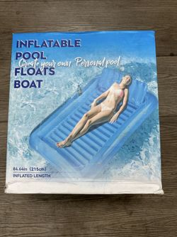 Inflatable Tanning Pool Float Lounger - 85in XL Suntan Tub, Brand New