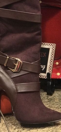 Size 6 Long Sexy Burgundy Boots