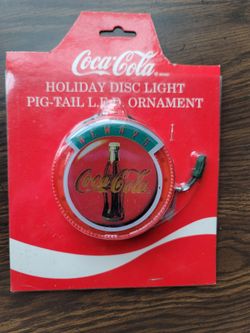 1997 Coca-Cola LED light up disc Christmas ornament 