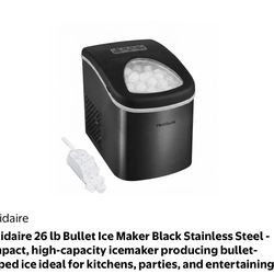 Frigidaire 26 lb Bullet Ice Maker Black Stainless Steel - compact