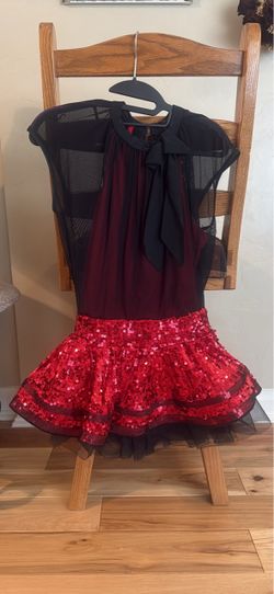 Red Sequin Dance Costume Dress