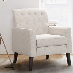 Accent Chair Upholstered Linen Color 