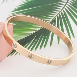 B58- Luxury Lovers Bangle Bracelet Cubic Zircons! 3- ZIRCONS!