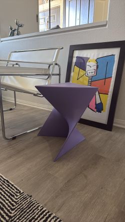 2 Randolph Triangular Twist End Side Tables ABS/PC Plastic – Purple