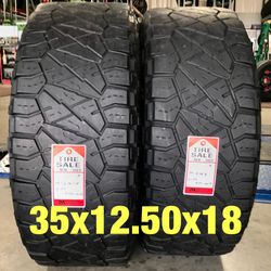 2 used tires 35x12.50x18 Nitto Ridge
