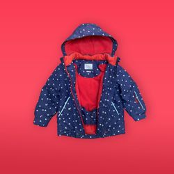 Mini Boden Purple with Stars Waterproof Ski Jacket, Size 4-5 Years, MSRP $110