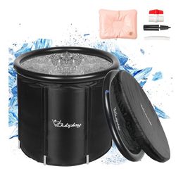 (4444-20) Ice Bath Cold Plunge Tub with Cover for Indoor Outdoor for Recovery, Cold Water Therapy, Athletes & Adults -105 Gallons, Black, XL