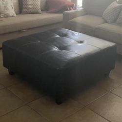 Ottoman- Large brown faux leather 40x40 inches 