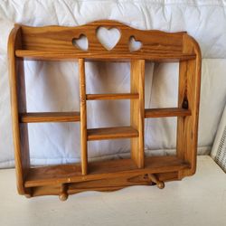 Wooden Heart Trinket Shelf