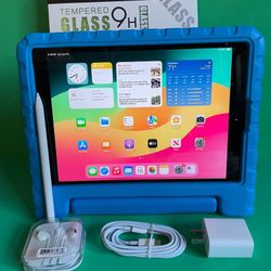 Apple IPad 7th Generation (10.2” Retina / IOS 18) 32GB with kids case, Pen & Accessories (Netflix, zoom, Roblox etc supported) 