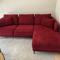 Two Piece Soho Burgandy Sofa w/ Chaise