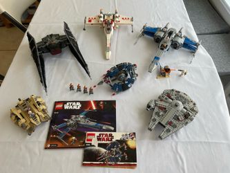 Lego Star Wars assorted 75149, 75179, 75204, 7778, 8086, and unknown Xwing