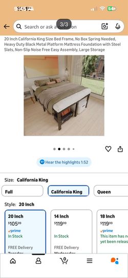 Cali king Extra tall bedframe