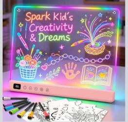 🆕 in 📦 Led Drawing Board with13Light Effects,16"Rechargeable Glow Doodle LED Note Board with Colors,Neon Light Up Drawing Tablet Gifts ideas for Kid