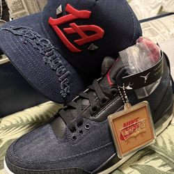 Jordan x Levi 3 rigid (indigo denim) size 12