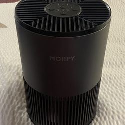 Morfy Gray 3 Stage Hepa Filtration Air Purifier. 3 Fan Speeds 6/12/24H Timer Interior Mood Lighting 