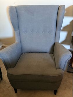 Gray high back accent chair