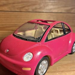 Fisher-Price Loving Family 2001 Red Pink VW Volkswagen Bug Beetle Car Vehicle