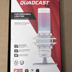 HyperX QuadCast S RGB USB Condenser Microphone for PC/PlayStation 4 - White