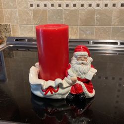 Santa candleholder w/ Candle