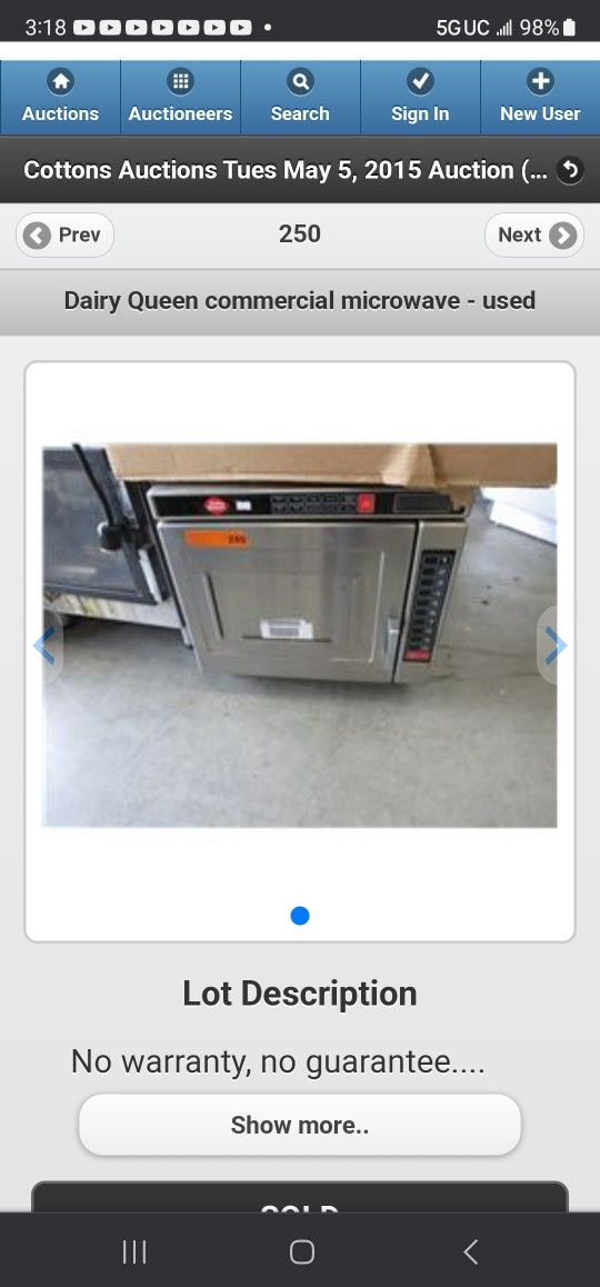 Dairy Queen Microwave Oven Gently Used
