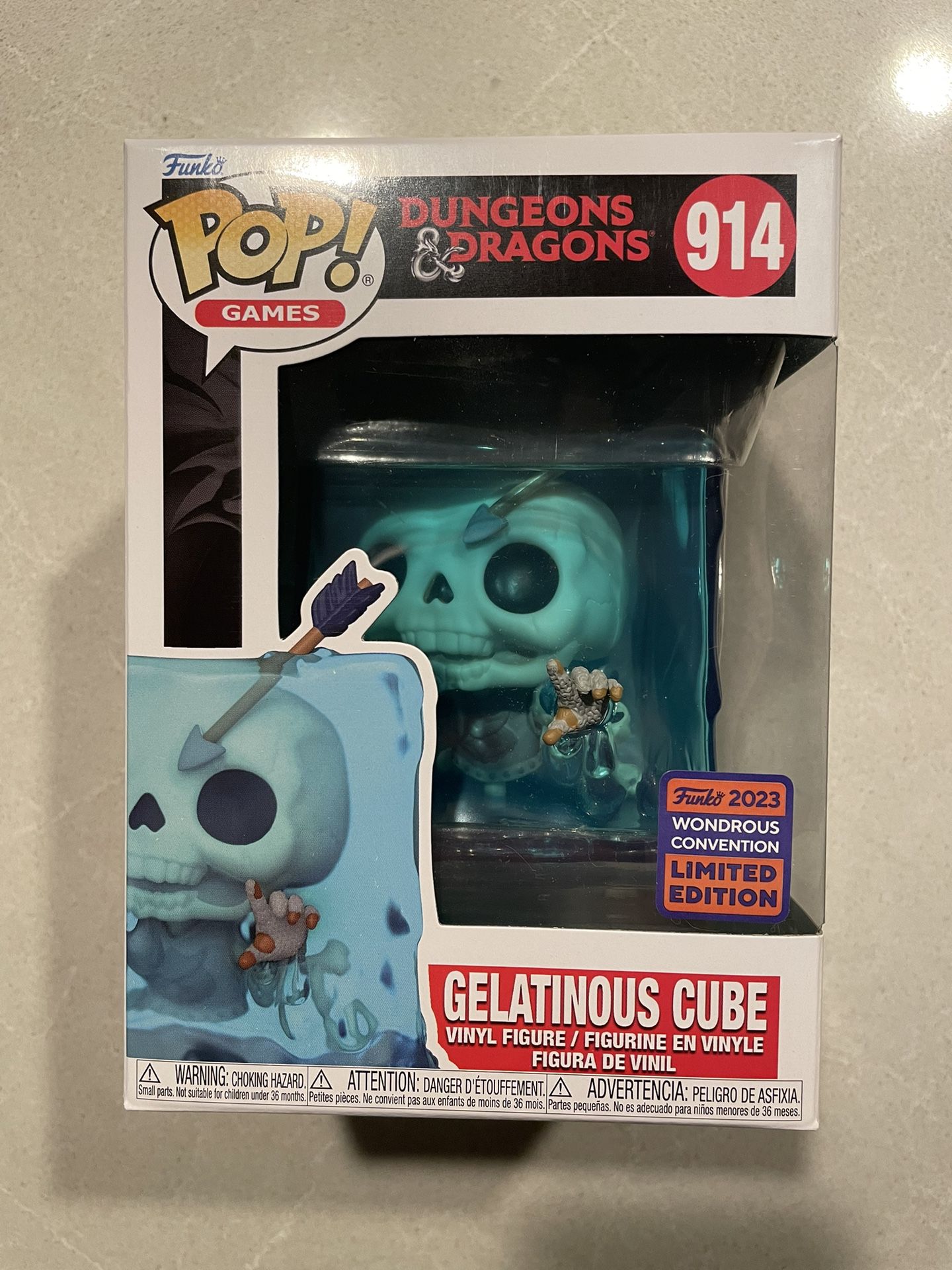 Gelatinous Cube Blue Funko Pop *MINT* 2023 WonderCon Convention Exclusive Dungeons & Dragons 914 Board Games Wonderous