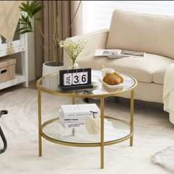 Glass Coffee Table, Gold