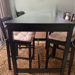 IKEA Bar Height Table With Four Chairs