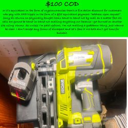 Ryobi Finishing Nailer 18v 16gauge