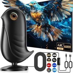 2025 Upgraded 650+ Miles Range Indoor TV Antenna for 1080p & 4K Smart TVs, Comes with Signal Booster & 18ft Cable Antenna 01