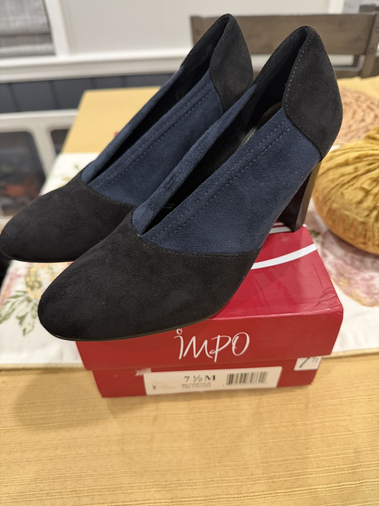 NEW Impo High Heel Shoes Midnight Blue And Black Sz 7.5
