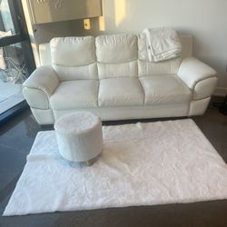 White Couch Italian Leather 