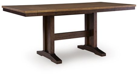 Anixburg Light Brown/Dark Brown Counter Height Dining Extension Table (Online Special Price)