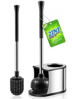 Hamitor Silver toilet brush and plunger set