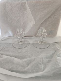 Antique Crystal Candle Holders 