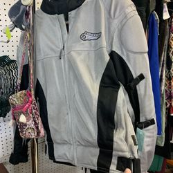 Sz Large Gray Motorcross Padded Jacket First Gear