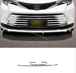 Toyota Sienna 2021-2025 Glossy Black Front Bumper Lower Strip Guard