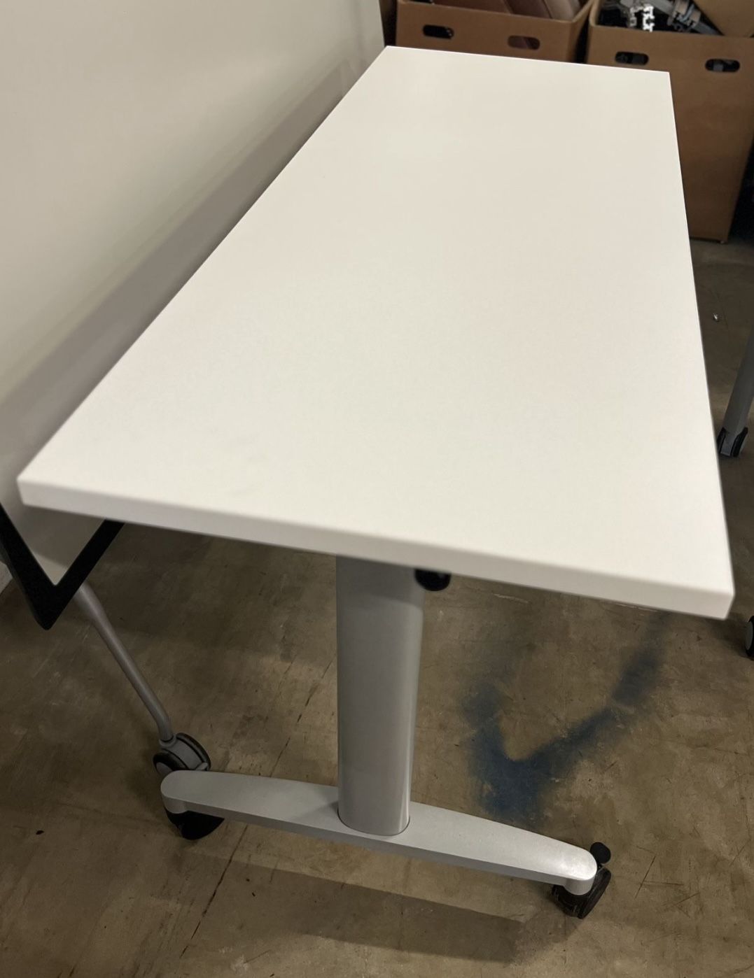 Hon 60x24 Flip Top Training Table - White Top/Grey Frame