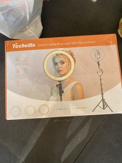 techvilla 10 inch ring light with tripod stand 