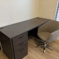 Desk, Drawers And Chair For Sale 