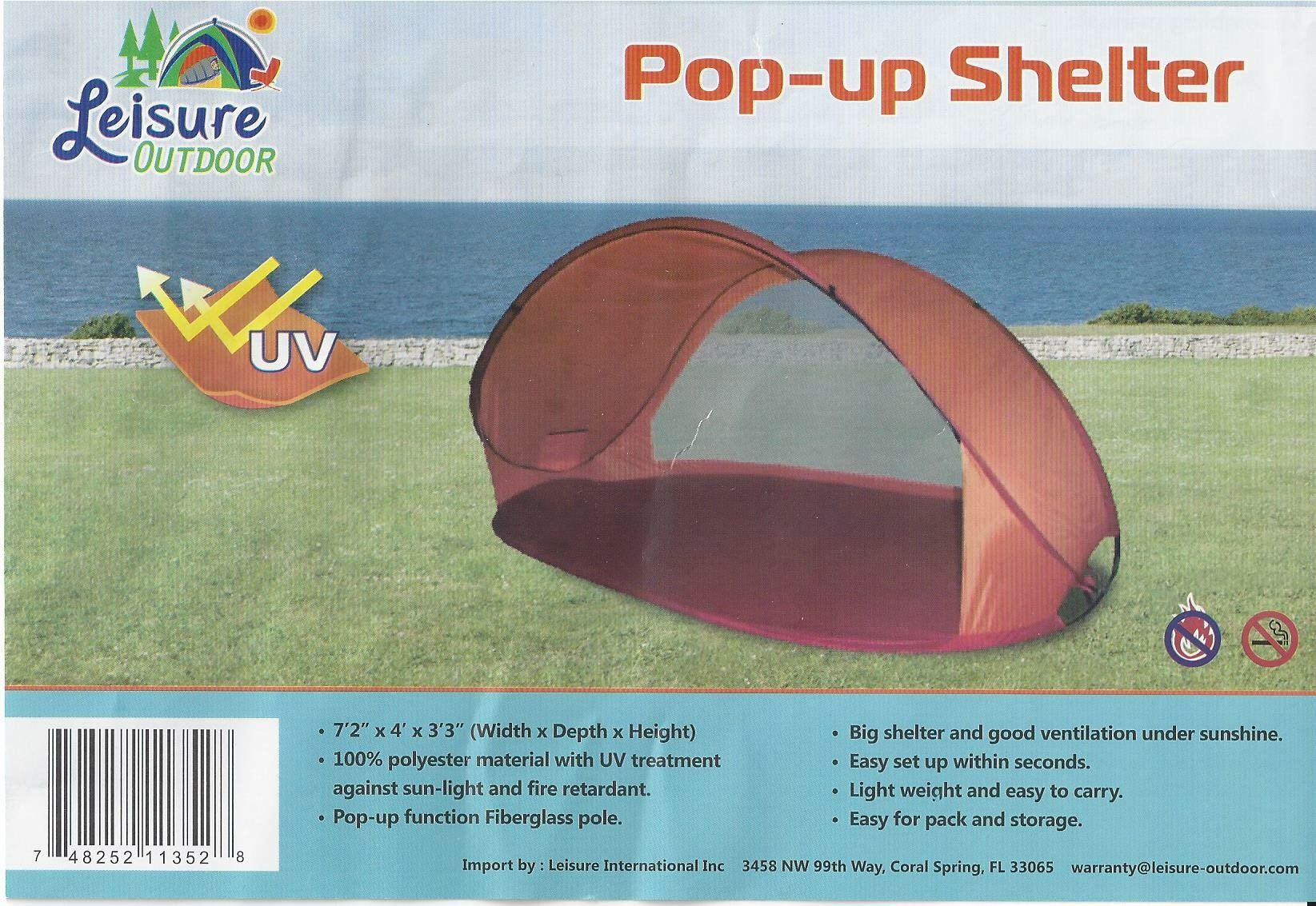 Pop Up Tent Shelter Shade Beach Camping Hiking BBQ Tailgate