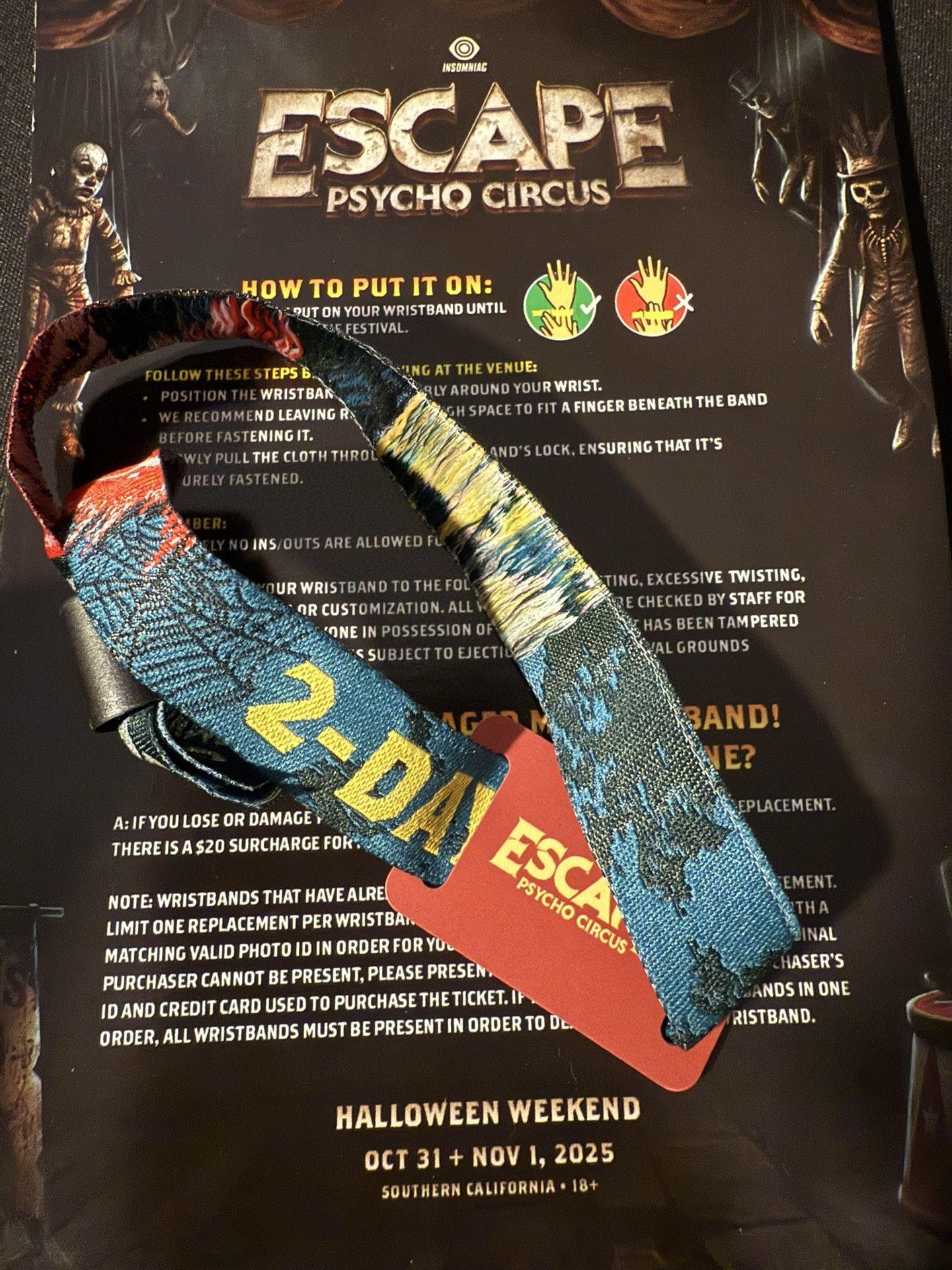 Escape 2-Day GA Ticket (wristband)