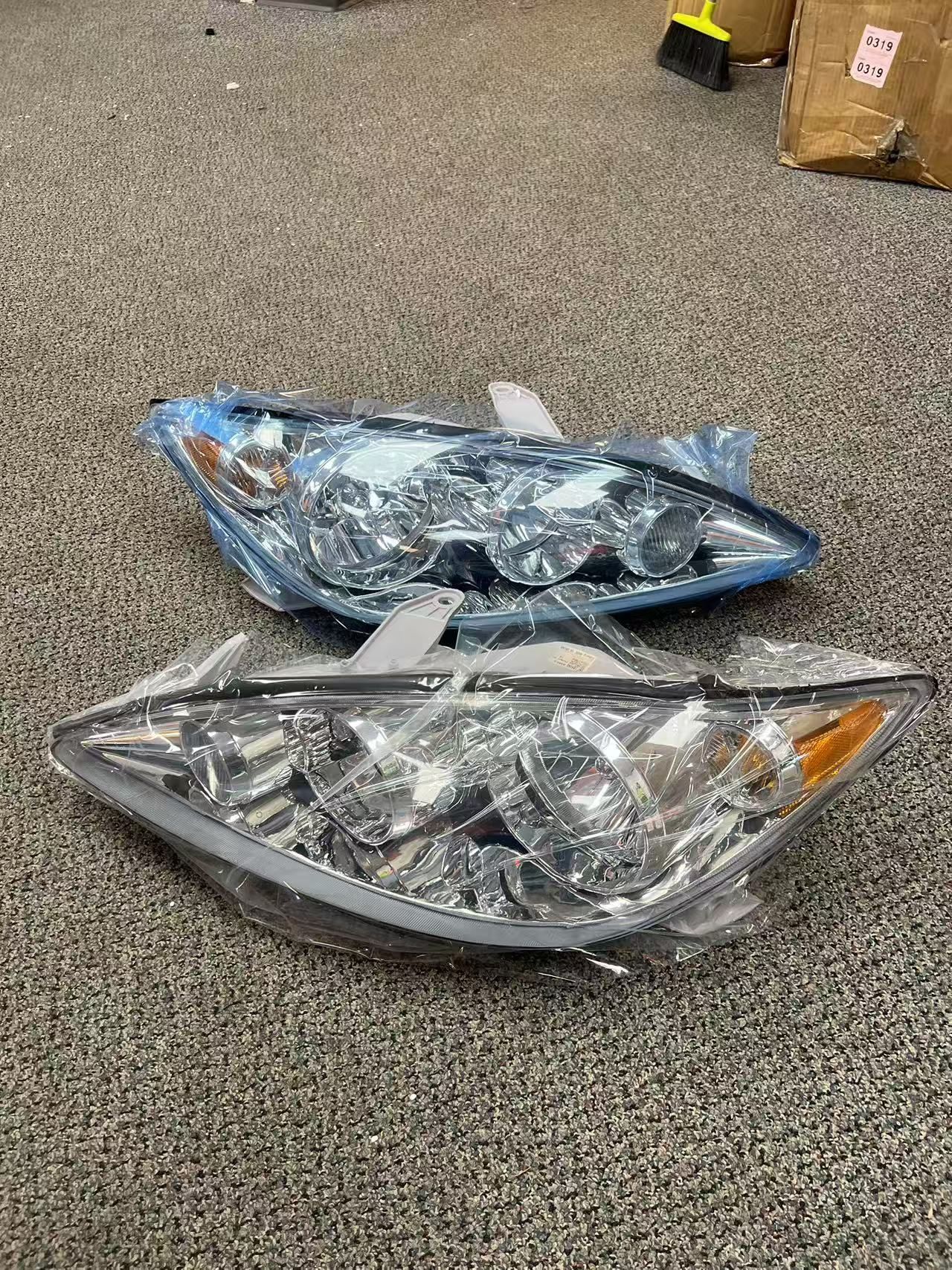 🥨2006-2008 Toyota RAV4 Headlights Replacement for 06 07 08 RAV4 Headlight Assembly Headlamp Pair Halogen Black Housing Amber Reflector