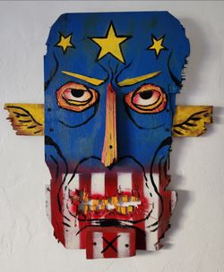 Mr. Americana • Painting On Wood • captain america Marvel DC
